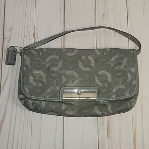 Coach Kristin clutch wristlet Case Grey Silver